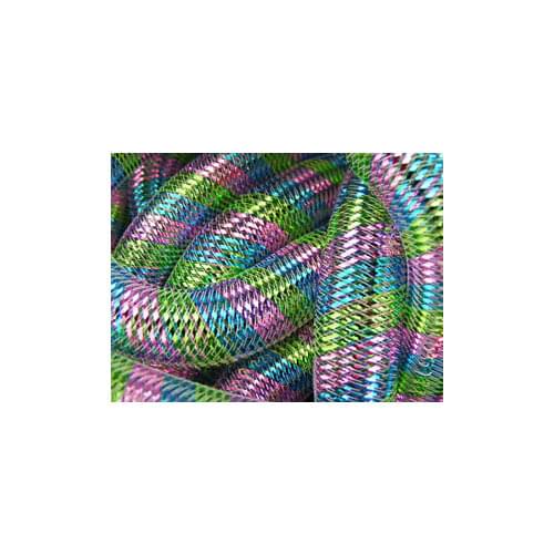CANDY RAINBOW METALLIC STRIPE TUBULAR CRIN CYBERLOX 16mm 60yards/lot