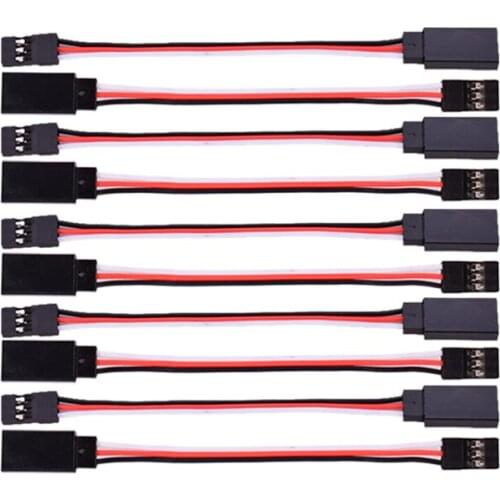10Pcs 100mm Servo Extension Lead Wire Cable For RC Futaba JR Male to Female 10cm Wire Connector