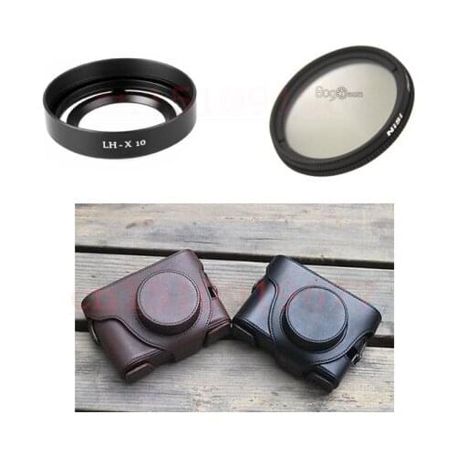 3 in 1 NiSi 40mm Slim Circular Polarising CPL Filter + LH-X10 Lens hood + Camera bag case for Fujifilm Fuji X10 X20 X-10 X-20