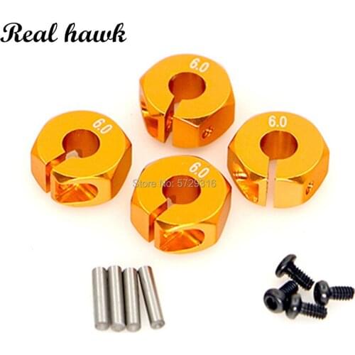 4Pcs/Set Screws 6.0 Wheel Hex 12mm Drive Adapter Hub For HSP Car RC Model Vehicle Accessory With Pins&Screws RC Repair Tool