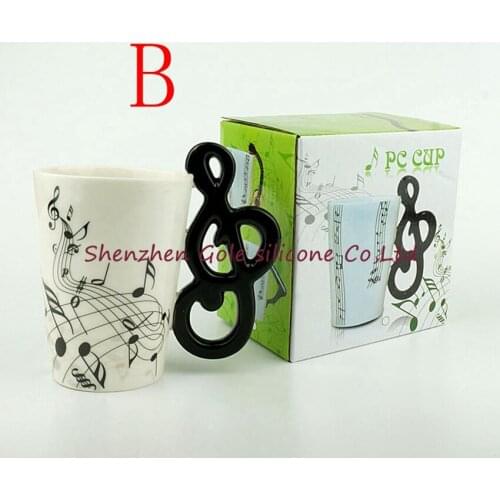 60pcs Creative Guitar Ceramic Cup Personality Music Note Milk Juice Lemon Mug Coffee Tea Cup Home Office Drinkware Unique Gift