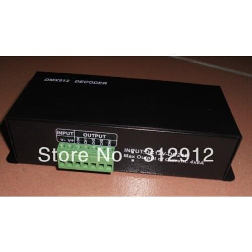 Promotion!!! 4channel dmx constant voltage decoder,DC12-24V input,max 6A each channel