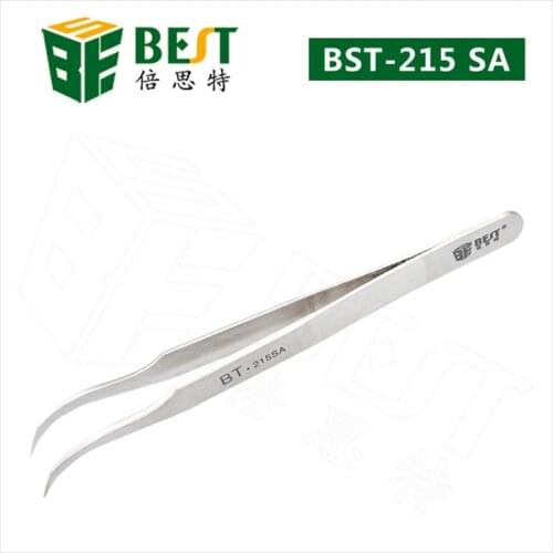 Free Shipping Nonmagnetic Stainless Steel Curved Tweezers Repairing Maintenance ESD Precision Tools for phone repair
