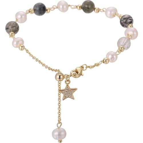 ONYSS Bracelet on the hand Anklets For Women Pearl Jewelry Ankle Bracelets Chain 14K Gold Plating Chain Bracelet