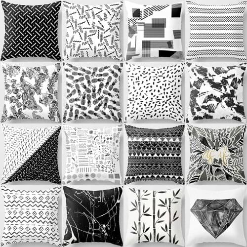 Black white gray style pineapple pattern pillow cases short plush high quality thick pillow case covers 45cm by 45cm