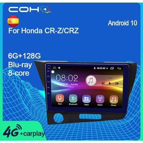 COHO For Honda CR-Z/CRZ Android 10.0 8-Core 6+128G Navegador Car Multimedia Player Auto Radio Screen