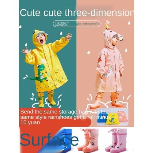 Childrens Raincoat Poncho Kindergarten Dinosaur with Schoolbag Rain Gear rain jacket raincoat women rain poncho