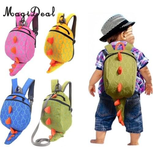 Child Toddler Baby Safety Harness Reins Backpack Anti-lost Dinosaur Cartoon Bags