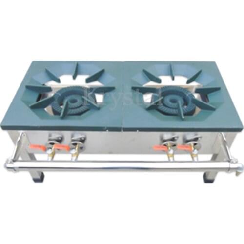 Commercial Gas Cooktop Stainless Steel Dual-cooker Cooktop Liquefied Gas Cooking Stove Energy-saving Cooking Oven Stove