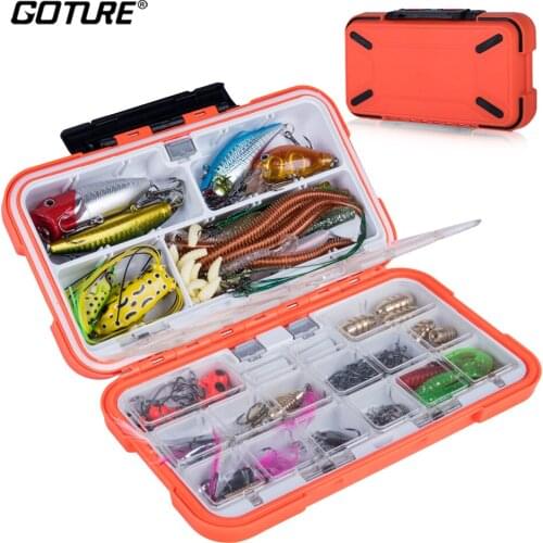 Goture Fishing Lure Accessories Set Wobblers,Popper Lure,Spinner Bait,Crankbait,Texas Rig,Soft Baits Crank Hook Leader lines Kit