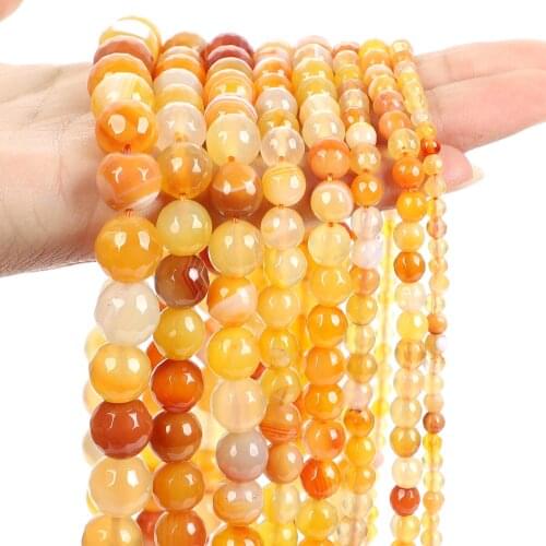 Faceted Yellow Stripe Agate Onyx Natural Stone Beads Round Loose Spacer Bead For Jewelry Making Bracelet Necklace 4/6/8/10/12mm