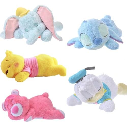 15-50cm Disney Dumbo Stitch Donald Duck Winnie Sleeping Plush Baby Soft Toy Dolls Stuffed Animals Pillow Gift For Kids