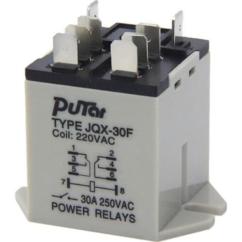 JQX-30F 220V Coil 250V Rating AC 30 A 8 pins Plastic Power relay