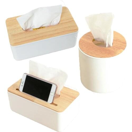 Tissue Box Wooden Cover Paper Toilet Box Tissue Roll Paper Wooden Tissue Box Home Bathroom Car Organizer Decoration Storage Tool