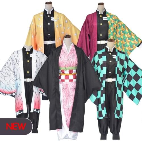 Anime Costume Demon Slayer Cosplay Tanjirou Kamado Cosplay Costume Kimetsu No Yaiba Men Kimono Costume Halloween