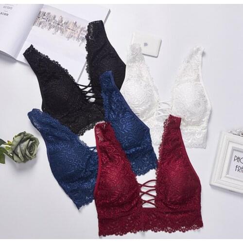 Lace Sexy push up bra Anti-Glare Gathered Wrap-around with Chest Pad Underwear bralette sexy Women female intimates lingerie