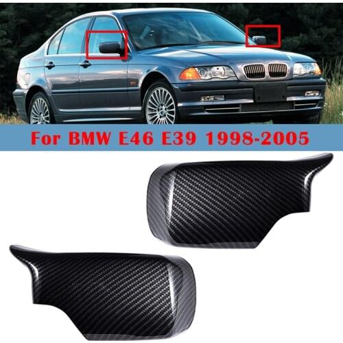 Car Rear View Rearview Mirror Cover Case Replacement M3 Sytle For BMW E46 E39 1998-2005 4Dr 51168238375 51168238376