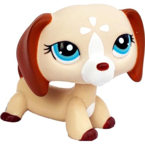 LPS CAT pet shop toys Rare Animal DACHSHUND 1491 cute White dog with blue eyes original animal toys for children