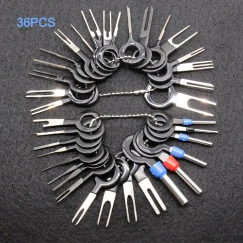 36pcs Car Terminal Removal Kit Electrical Wiring Crimp Connector Pin Extractor Puller Terminal Repair Professional Tools