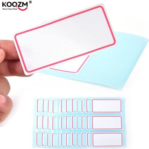 12 Sheets Blank Stickers 34*73mm Self Adhesive Label Blank Note Label Bar Sticky White Writable Name Stickers