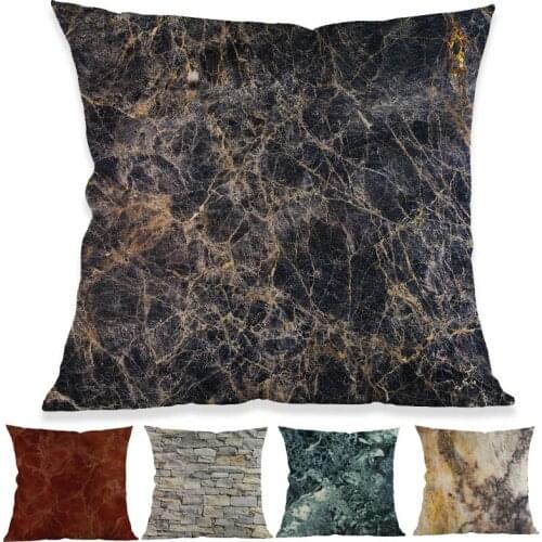 New Creative Marble Grain Colourful Patterns Pillow Case Linen Cotton Home Sofa Decoration Cushion Cover 45*45cm