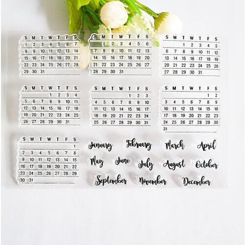 New Year Calendar Transparent Clear Stamp/Seal for DIY Scrapbooking / Photo Album Decorative Silicone Stamps Sheets