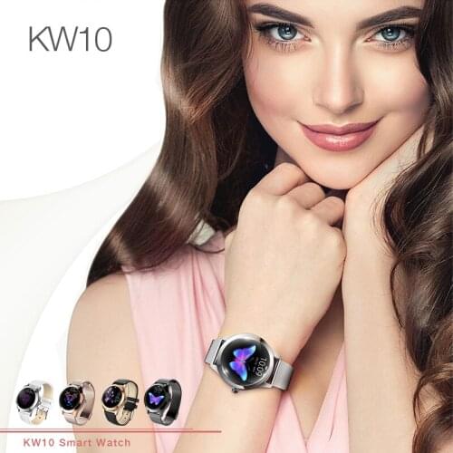 New IP68 Waterproof Smart Watch Women Lovely Bracelet Heart Rate Monitor Sleep Monitoring Smartwatch Connect IOS Android KW10