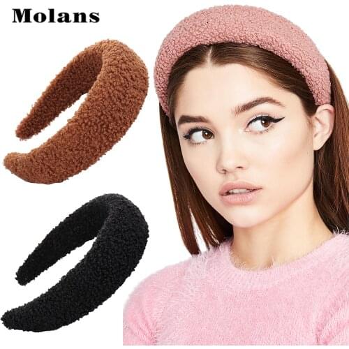 MOLANS Women Elegant Sponge Hairband Padded Headband Bezel Turban Girls Solid Hair Accessories Hair Hoop Headwear