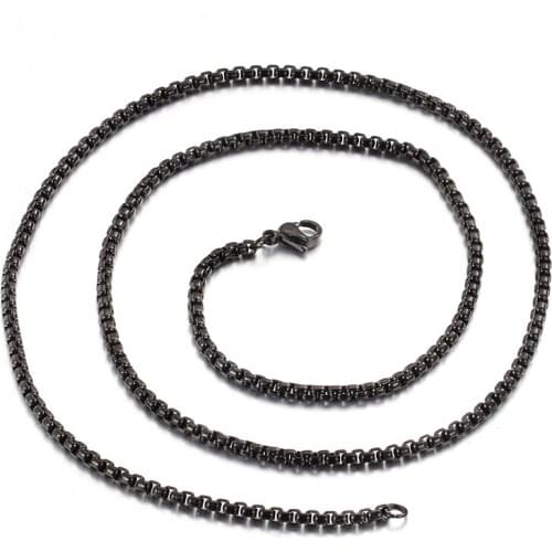 Stainless steel Square Rolo Chain Necklace 3mm 24