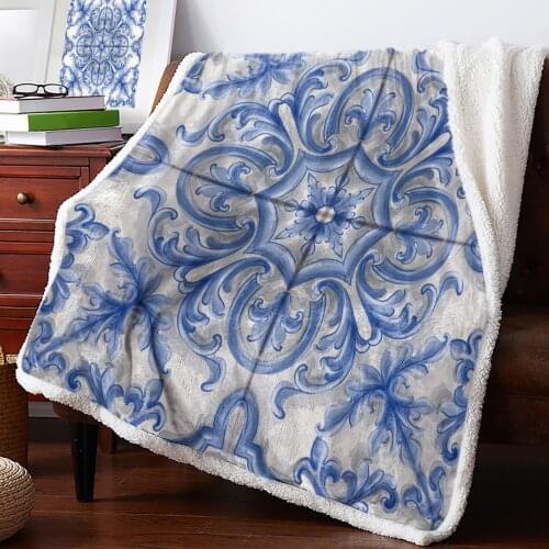 Bohemian Style Ethnic Retro Blanket for Beds Sofa Fleece Throw Blanket Winter Bedclothes Bedspread Cashmere Blanket