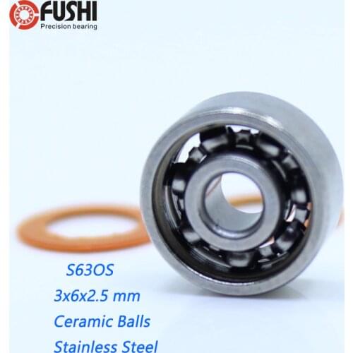 S63 2OS Bearing 3x6x2.5 mm CB ABEC7 Stainless Steel Hybrid Ceramic Bearing DRY Ocean Fishing Reels 63 Ball Bearings S63C