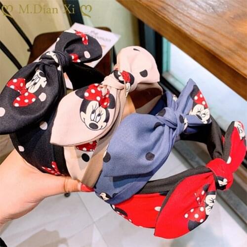 Baby Girls Headband Baby Cartoon Minnie Hair Accessories for Girls Children Kids Fashion Diadema Elastic Hair Bands Bows Gifts