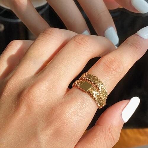 Simple Snake Bone Chain Copper Double Layer Stack Cross Ring Finger Ring for DIY Key Double Split Rings Connectors For Jewelry