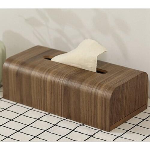 Simple Retro Tissue Box for Living Room/Office/Hotel,Wooden Storage Box/Pumping Tissue Box