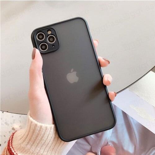 Shockproof Armor Matte Camera Protection Clear Case For iPhone 11 12 Pro Xs Max XR X Mini 6 7 8Plus SE Luxury Bumper Cover