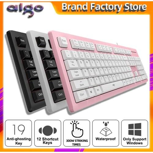 Aigo v600 Wired Gaming Keyboard Mechanical Feeling mute Keyboards USB 104 Keycaps Waterproof Computer Business Game Keyboards