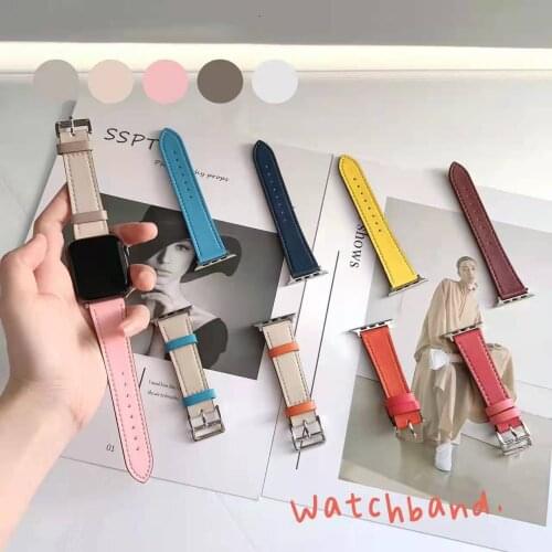 Leather watch band for apple watch bands 44mm 38mm 40mm 42mm for apple watch strap 44mm 38mm 42mm 40mm series 5 for iwatch band