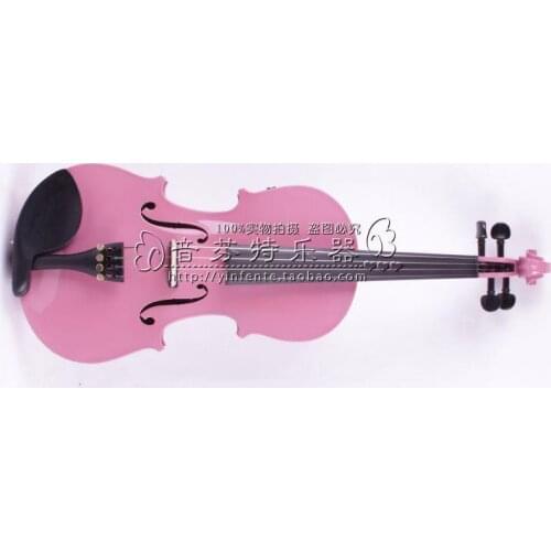 Pink violin color 4 string 4/4 Violin Electric Violin Acoustic Violin Maple wood Spruce wood Big jack color