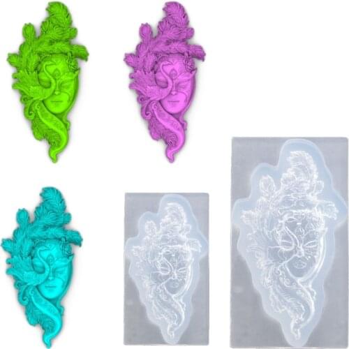 DIY A Dancer In A Mask Epoxy Resin Casting Mold Fairy Goddess Dancing Girl Charm Pendant Silicone Resin Mold Craft Tools