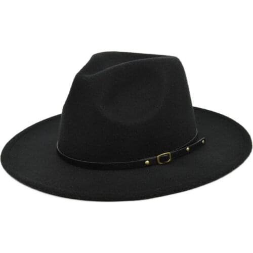 NEW Simple Women Men Wool Vintage Gangster Trilby Felt Fedora Hat With Wide Brim Gentleman Elegant Lady Winter Autumn Jazz Caps