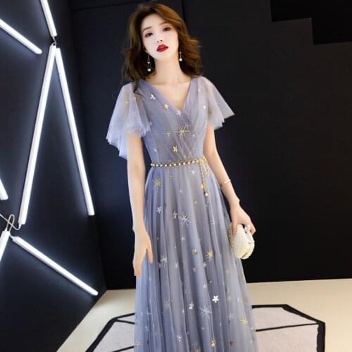 Blue Bridesmaid Dresses Pretty Online Sleeveless Wedding Party Elegant Dress For Women