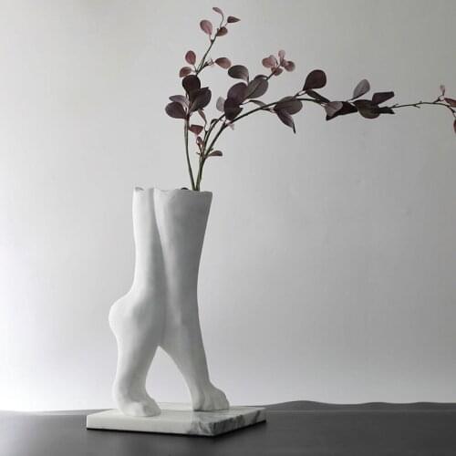 Modern Ballet Foot Shaped Resin Ornaments Dry Flower Vase Living Room Desktop Flowers Arrangement Decoration Accessories