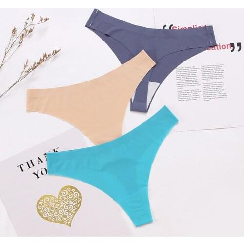 Sexy thong Women trackless invisible ultra-thin breathable movement quick dry big size T pants ladies panties Cotton Underwear