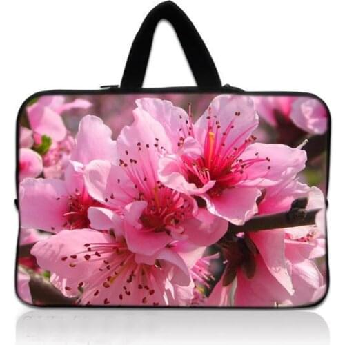 Peach Blossom Laptop Bag For Macbook Air Pro 11 13 15 17 inch Waterproof Notebook Sleeve Handbag For DELL HP Acer Xiaomi Lenovo