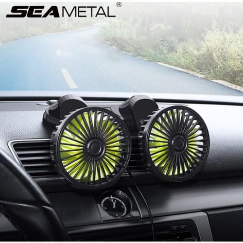 12V Hot Car Air Fan Summer Cooling Fan Dashboard Air Circulation Fan Cooling High Airflow Headrest Fan in The Car Double Head