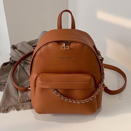 2021 Spring Hot Sale High-End Quality Fashion Knapsack Ladies PU Leather Retro Backpack Large Capacity Leisure Travel Bag