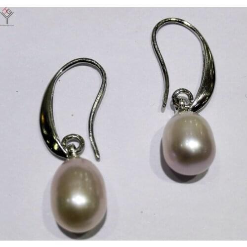 Women Jewelry Earring Light Purple Pearl Dangle Hook Earring Natural Freshwater pearl highlight pearl