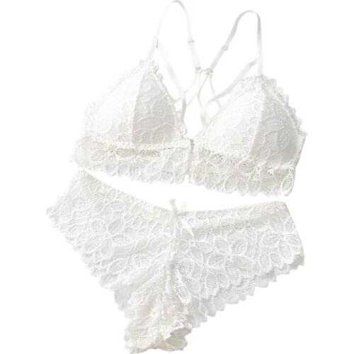 Women Lace Bra Set Ladies Fashion Seamless Backless Bras Mesh Women Sexy Panties Padded Bralette Ultrathin Briefs For Female