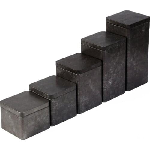 Tinplate Box Tea Can Tea Caddies Storage Box Candy Cookie Coffee Organizer Jar For Home Kitchen Iron Sealed Cans Storage Tools