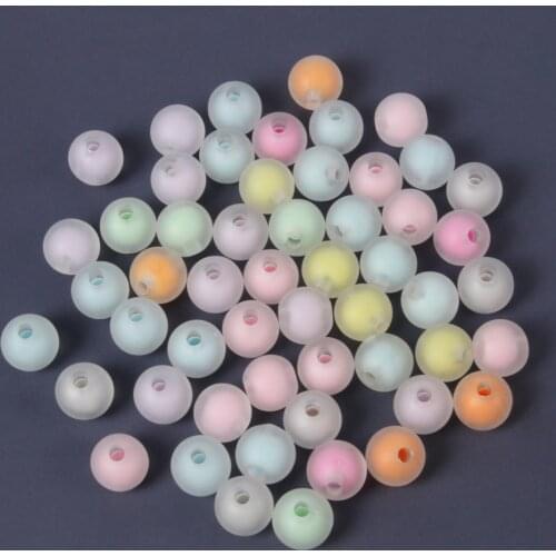 10x9mm Mixed Dull Polish Matte Round Acrylic Ball Beads Loose Spacer Beads For Jewelry Making Diy Bracelet Necklace Accessories